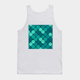 Diagonal Squircle Pattern (Teal) Tank Top